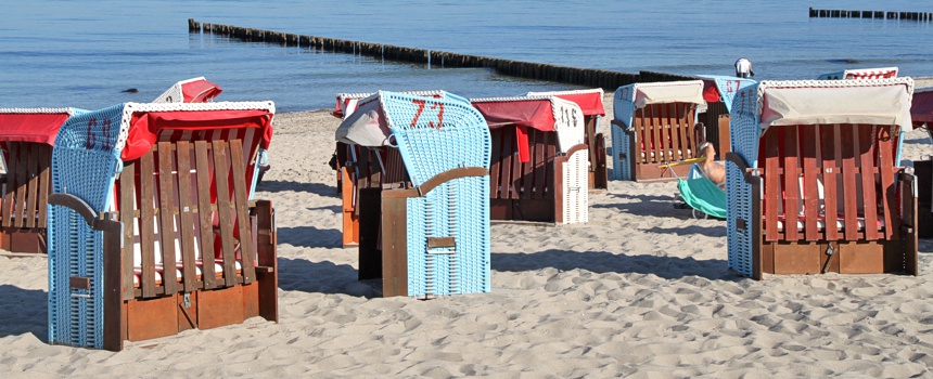 Urlaub im Frhling in Khlungsborn - die meisten Strandkrbe sind noch frei